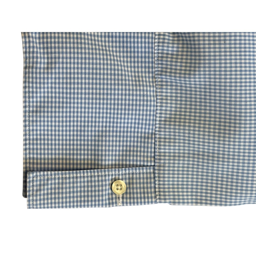 Brooks Brothers WM's 4 Light Blue Gingham Non-Iron 3/4 Sleeve Button Down Shirt - Picture 5 of 13